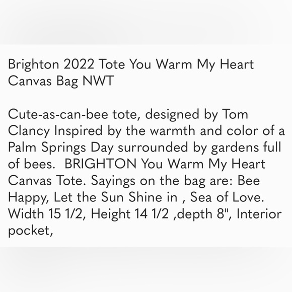 Brighton You Warm My Heart Tote - Picture 8 of 8